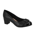 Scarpin Beira Rio Salto Grosso Fivela Bico Redondo – Preto