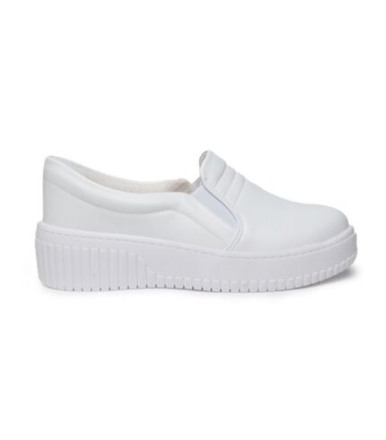 Tênis Slip On Beira Rio com Solado Alto Branco – Elástico Lateral
