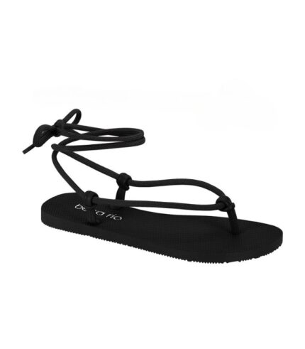Chinelo Beira Rio Flat com Amarração em Corda
