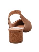 Scarpin Slingback Beira Rio Bico Fino Salto Baixo – Camel - Imagem 3
