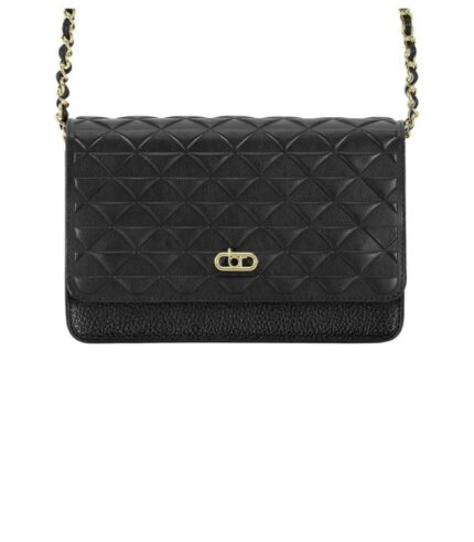 Bolsa Beira Rio Clutch Transversal com Corrente - Preta