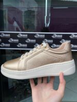 Tênis Casual Modare Metalizado com Cadarço – Dourado - Imagem 3