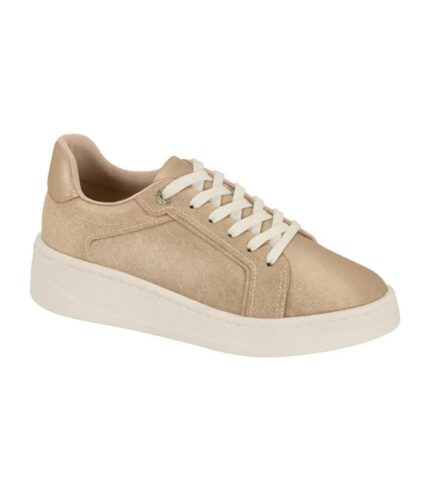 Tênis Casual Modare Metalizado com Cadarço – Dourado
