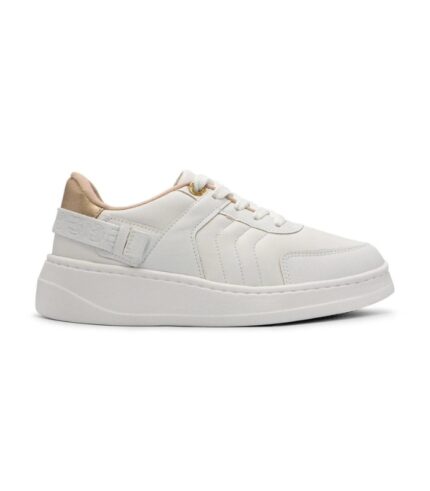 Tênis Casual Modare com Detalhe Dourado – Branco