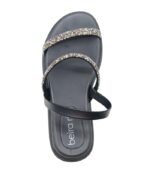 Sandália Beira Rio com Tiras Delicadas em Strass – Preto - Imagem 2