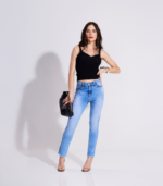Calça Jeans Feminina Skinny Teezz- Lavagem Clara
